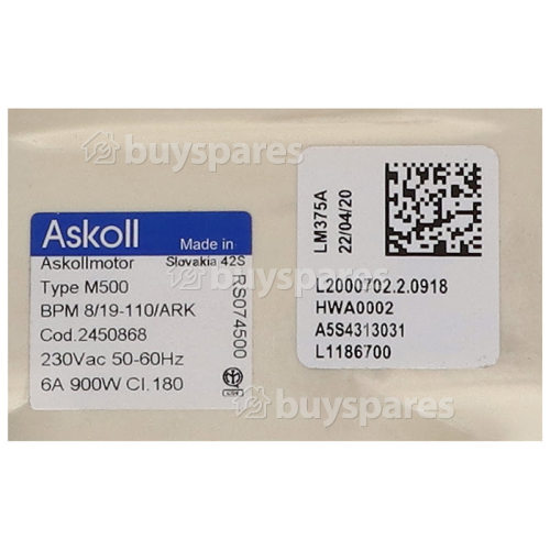 Motor Assembly : Askoll Type 500 Bpm 8-19-110/Ark