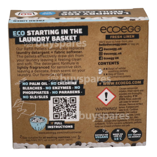 Ecoegg Washing Machine Fresh Linen Laundry Egg Refill Pellets - 50 Washes
