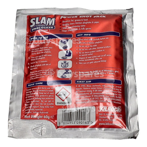 Desatascador De Drenaje SLAM - Bolsa De 60g. Kilrock