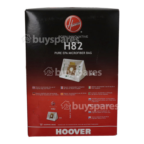 Hoover H82 Pure EPA Microfibre Dust Bag (Pack Of 4)