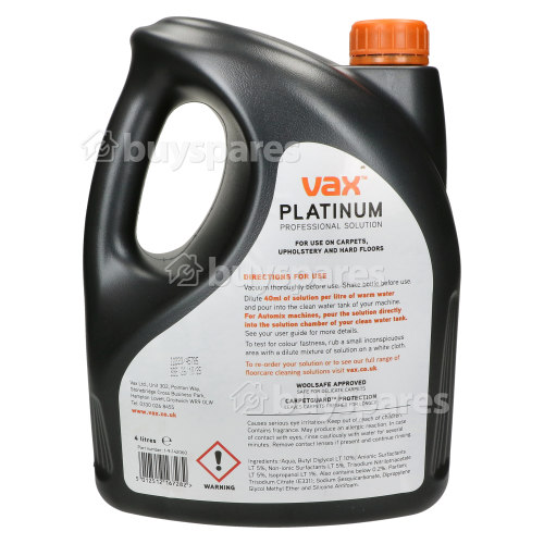 Vax Platinum Carpet Washer Solution 4L