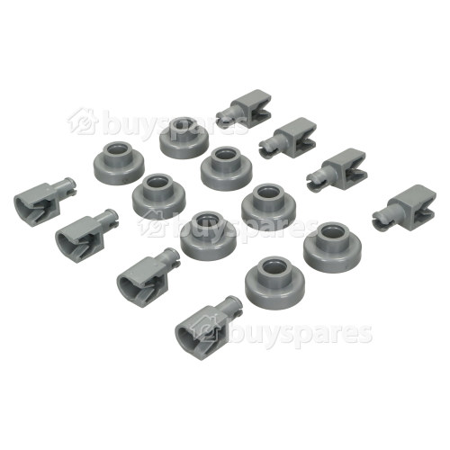Rex 50286967000 Dishwasher Dark Grey Upper Basket Wheel Kit - Pack Of 8
