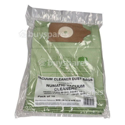 Sacs &Agrave; Poussi&egrave;re En Papier Compatibles Pour Aspirateur NVM-1CH (Lot De 10)