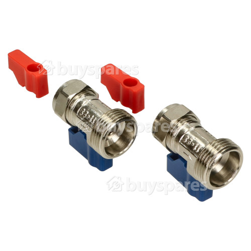 Hose Inline Taps Straight (1 Pair) For Plumbing In Your Washing Machine Or Dishwasher