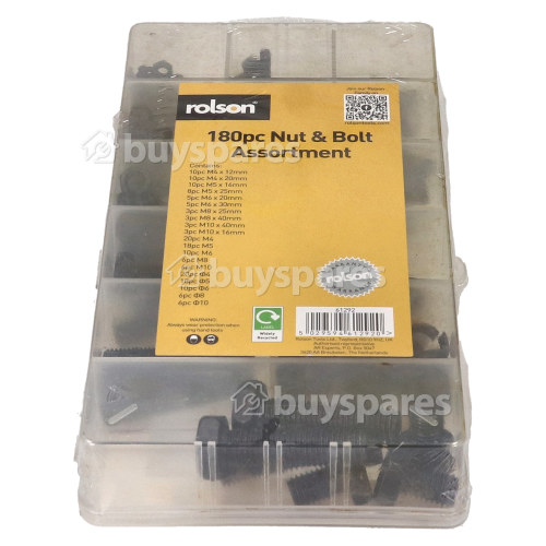 Rolson Nut & Bolt Kit : 180 PIECE (engineers Tool Box)