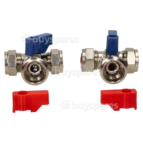 Hose Taps Tee Type (1 Pair) : For Plumbing In Your Washing Machine Or Dishwasher