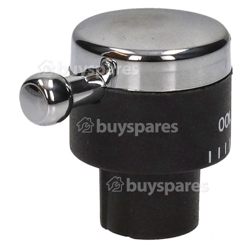Bouton De Commande Du Thermostat De Four - Noir Et Argent&eacute; - Rangemaster / Leisure / Flavel