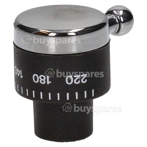 Bouton De Commande Du Thermostat De Four - Noir Et Argent&eacute; - Rangemaster / Leisure / Flavel