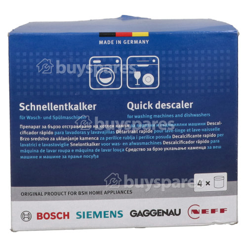 Bosch Washing Machine/Dishwasher Quick Descaler - 4 X 250g