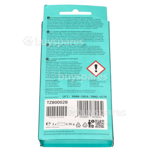 Siemens EQ Series 2-in-1 Fully Automatic Coffee Machine Descaling Tablets (Pack Of 3)