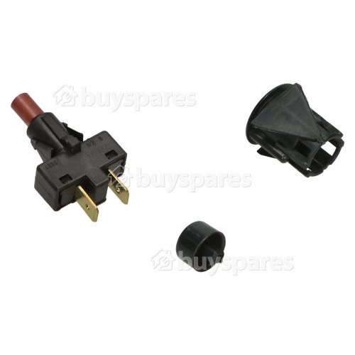 Rangemaster / Leisure / Flavel Light Push Button Switch (2tag) & Button - Black