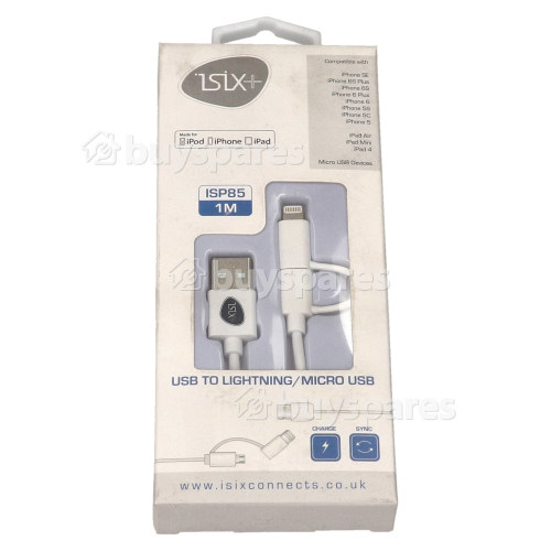 1.0m Lightning & Micro USB Cable - White