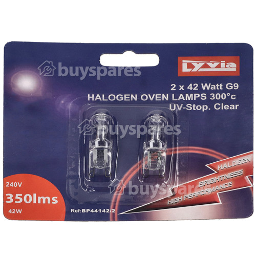 Lyvia 42W G9 Clear Halogen Oven Capsule Lamp (Pack Of 2)