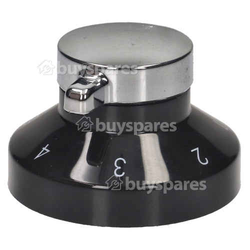 Stoves Hotplate Control Knob - Black / Chrome