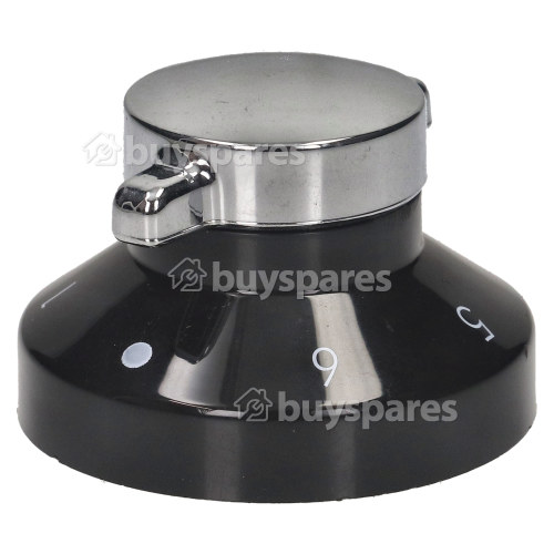 Stoves Hotplate Control Knob - Black / Chrome