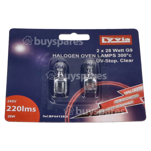 Lyvia 28W G9 Clear Halogen Oven Lamp (Pack Of 2)