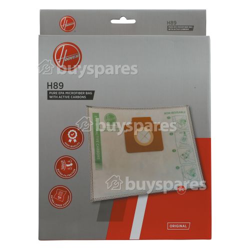 Hoover H89 EPA Dust Bag With Active Carbon (Pack Of 4)
