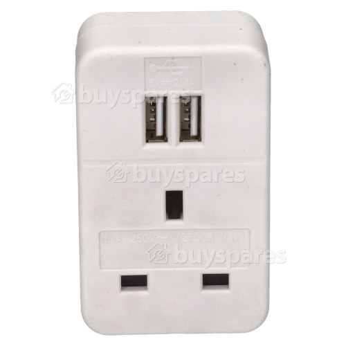 Mercury UK To EU Mains Travel Adaptor With Twin USB