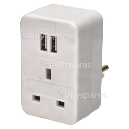 Mercury UK To EU Mains Travel Adaptor With Twin USB