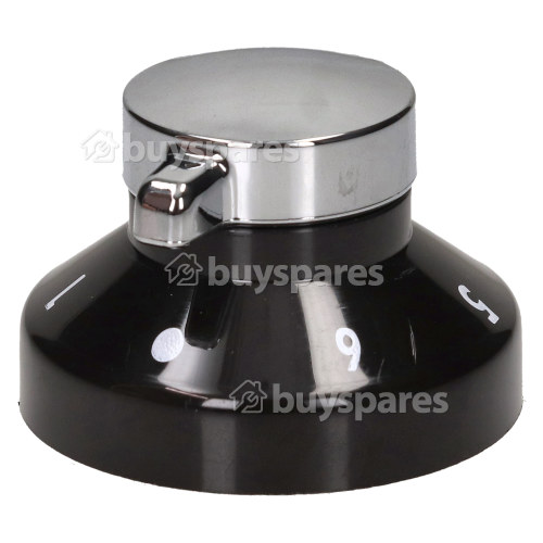 Hotplate Control Knob - Black / Chrome