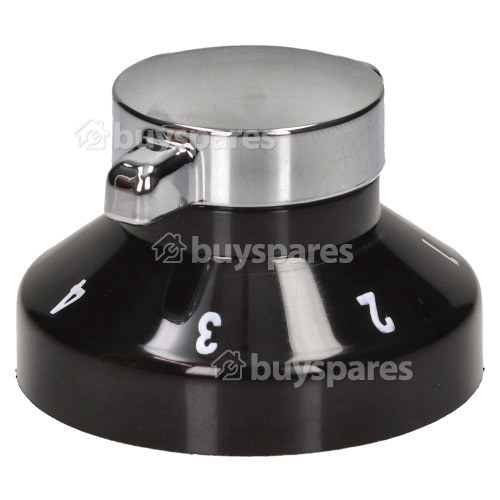 Hotplate Control Knob - Black / Chrome