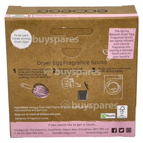 Ecoegg Tumble Dryer Spring Blossom Dryer Egg Fragrance Refill Sticks - 80 Cycles