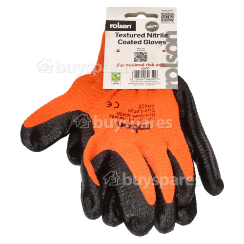 Rolson Textured Nitrile Coated Work Gloves (Medium)