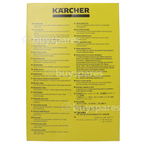 Sacs &Agrave; Poussi&egrave;re Pour Aspirateurs (non-tiss&eacute;) - Paquet De 4 Karcher