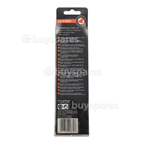 Ligne De Broyage D'aspirateur De Jardin FLY024 - Paquet De 5 - Garden Vac 1500 Plus Flymo