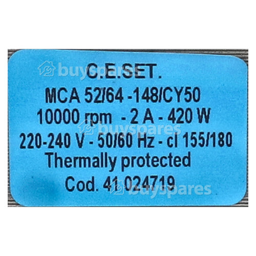 Hoover MK7160184 Motor : C..E.SET MCA52/64 148/CY50 1000RPM