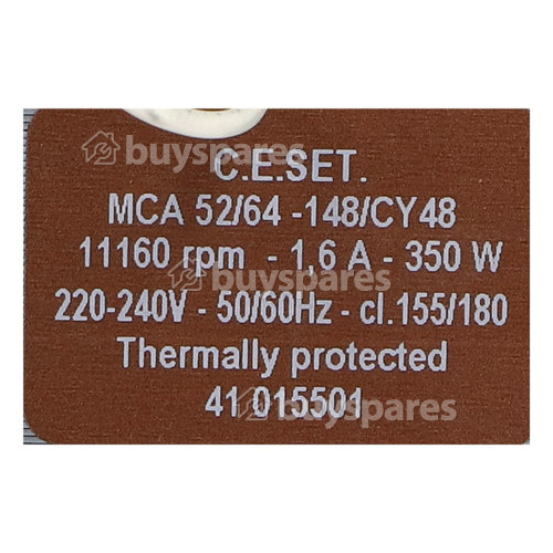 Moteur De Lave-linge : C.E.SET MCA52/64 148/CY48 350W 11160 TR/MIN WMH148DF80 Hoover