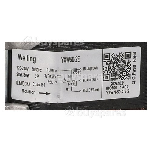 Single Phase A Synchronous Motor : Welling YXW50-2E YXWN &ndash; 50- 2- 2 98W/80W