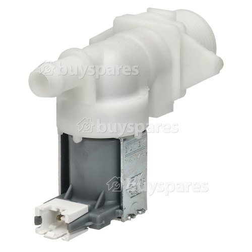 Hoover / Candy / Haier Cold Water Single Inlet Solenoid Valve : 180Deg. With 12 Bore Outlet & Protected Connector