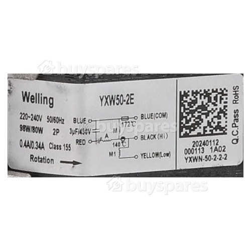 Induction / Circulation Pump Motor (with Impeller) : Welling YXW50-E2 YXWN-50-2-2-2 98/80W