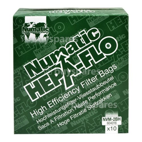 Sacs Aspirateur NVM-2BH Filtre Hepa 3 Couches (Paquet De 10 ) Numatic