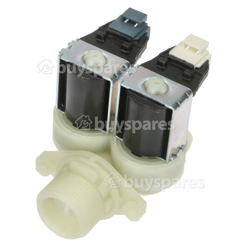 Hoover Cold Water Double Inlet Solenoid Valve : 180Deg. With 12 Bore Outlets & Protected (push) Connector Pins