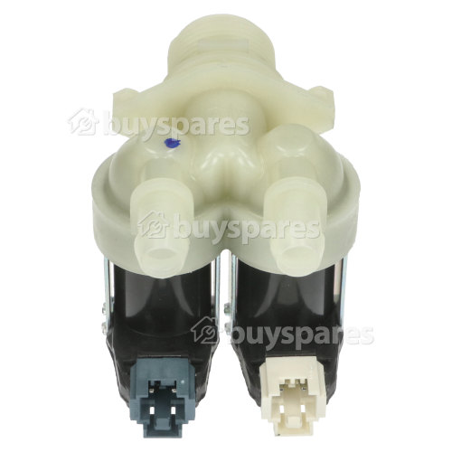 Hoover Cold Water Double Inlet Solenoid Valve : 180Deg. With 12 Bore Outlets & Protected (push) Connector Pins