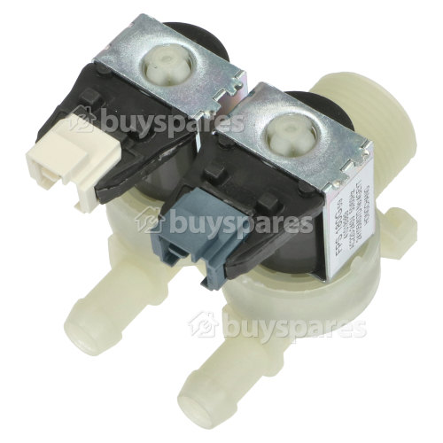 Hoover Cold Water Double Inlet Solenoid Valve : 180Deg. With 12 Bore Outlets & Protected (push) Connector Pins