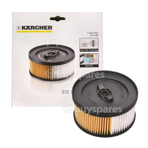 Filtre Cartouche Rev&ecirc;tement Nano Pour Aspirateur Eau Et Poussi&egrave;re WD5.600 MP Karcher