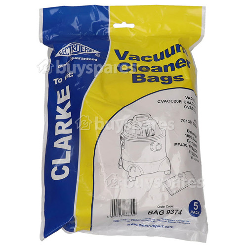 Delonghi W20 BAG9374 / 00 Dust Bag (Pack Of 5)