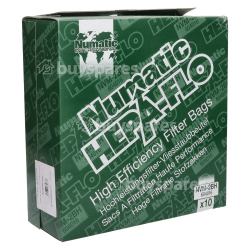 Sacs Aspirateur NVM-2BH Filtre Hepa 3 Couches (Paquet De 10 ) Numatic