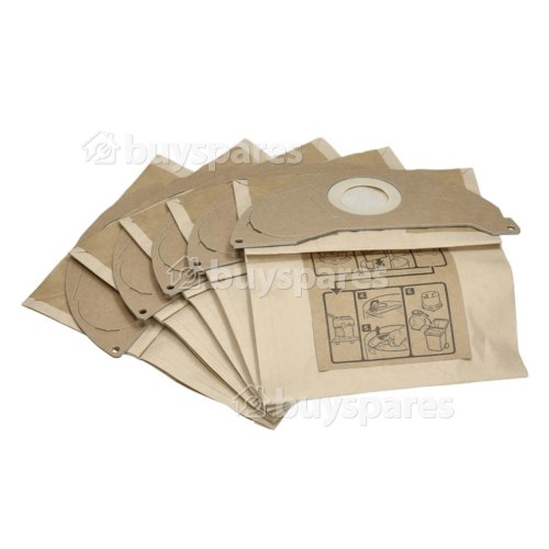 Sacs Filtrants En Papier 2 Couches Pour Aspirateur (Lot De 5) Karcher