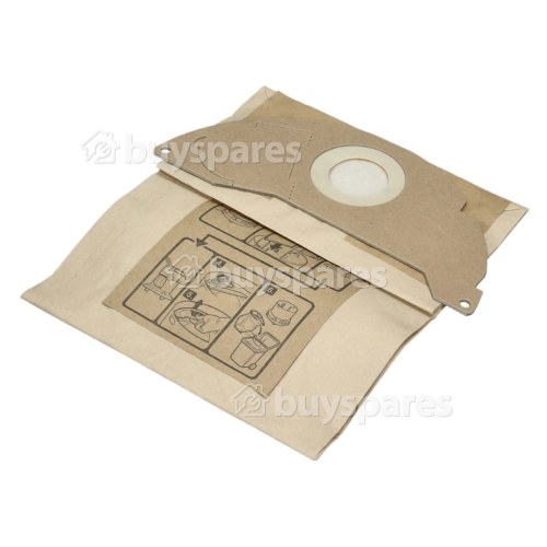 Sacs Filtrants En Papier 2 Couches Pour Aspirateur (Lot De 5) Karcher