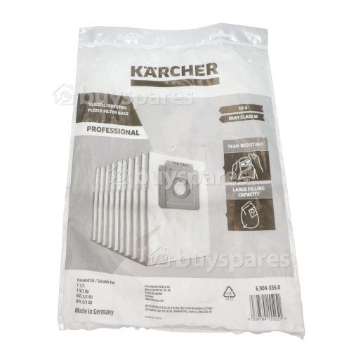 Karcher Vacuum Cleaner Fleece Dust Bag – Pack Of 10