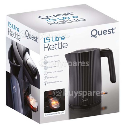 Quest Fast Boil 1.5L Black Grooved Kettle - 3000W