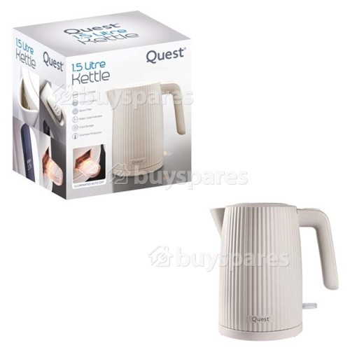 Quest Fast Boil 1.5L White Grooved Kettle - 3000W