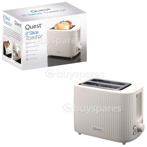 Quest 2-Slice White Grooved Toaster - 930W