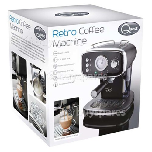 Quest Retro Coffee Machine With Milk Frother - 1100W