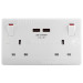 BuySpares Approved part 2 Gang Power Socket With 2A USB Charging Ports