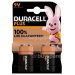 Genuine Duracell Plus Power +100% 9V Batteries (Pack Of 2)